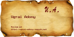 Ugrai Adony névjegykártya